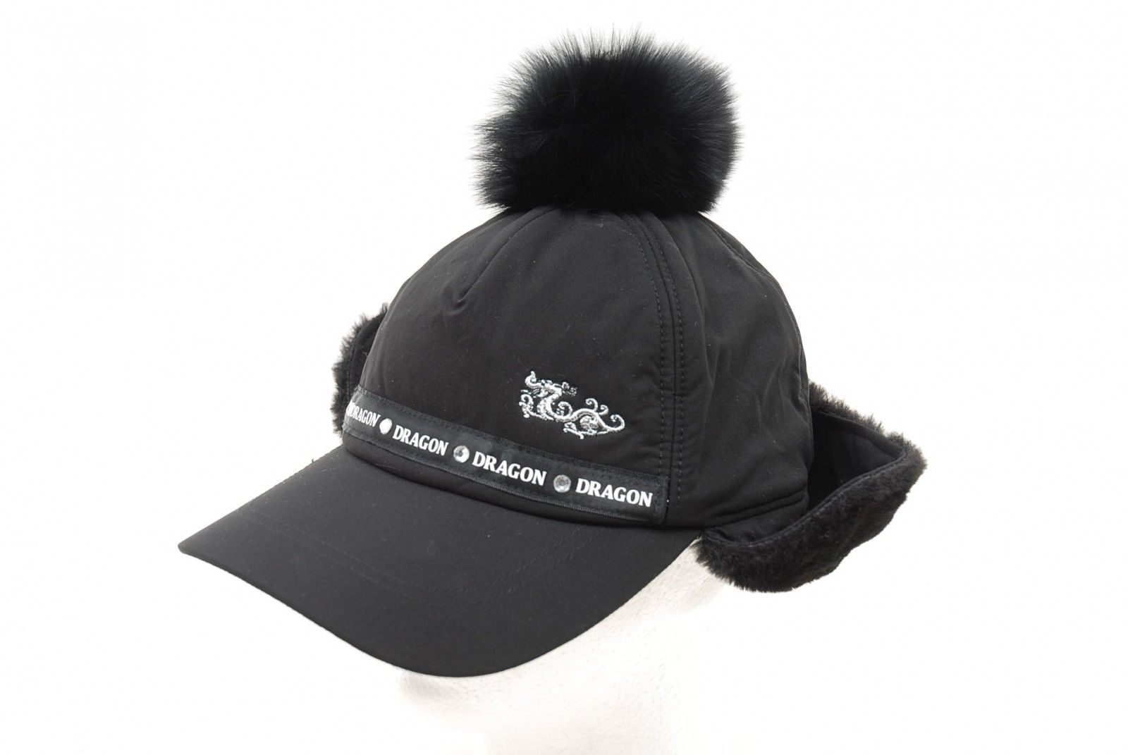 ダンスウィズドラゴン DANCE WITH DRAGON キャップ フリー ブラック 黒 タフタビジューキャップ ボンボン
