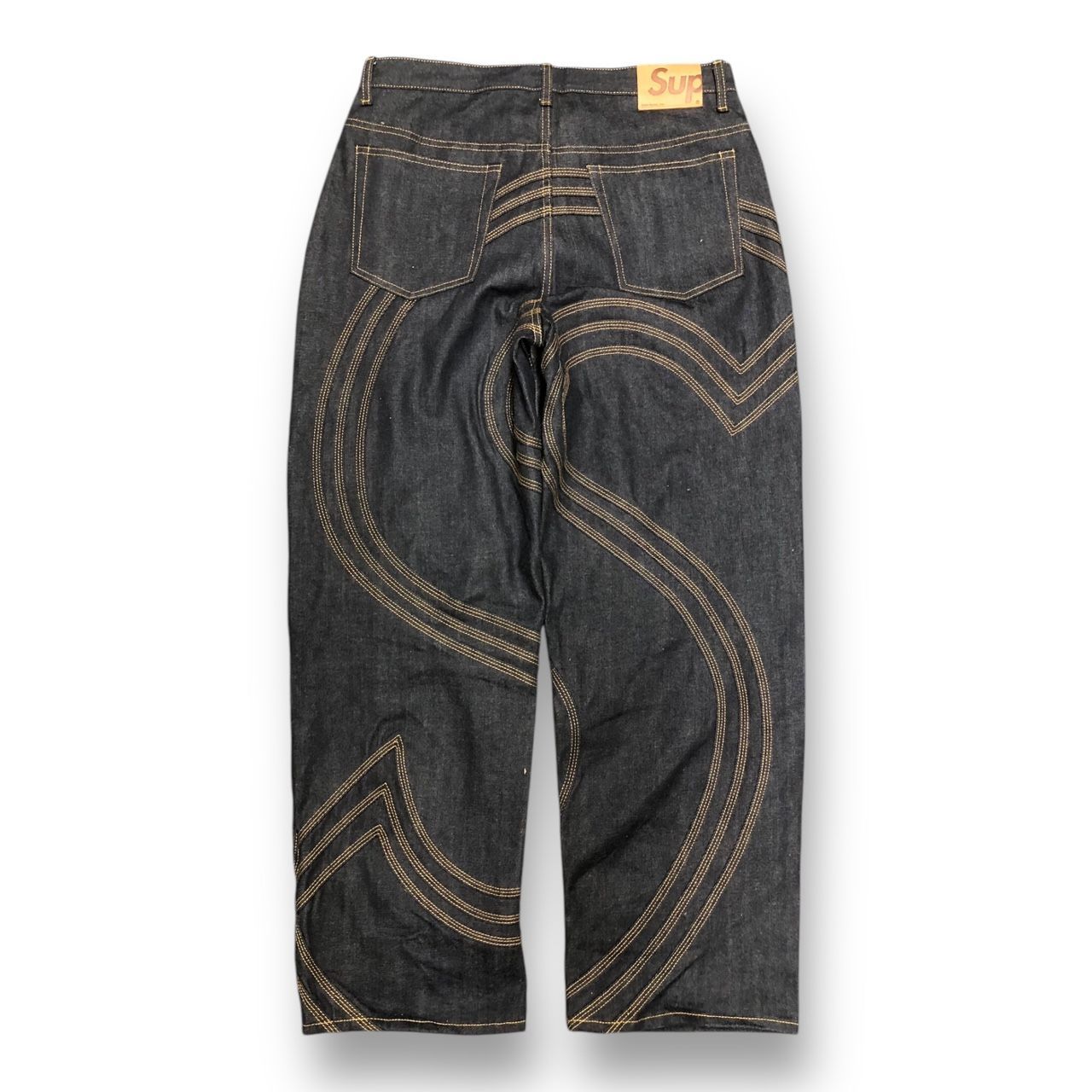 Buy Supreme S Logo Rigid Baggy Jean 'Rigid Black' - SS25P44