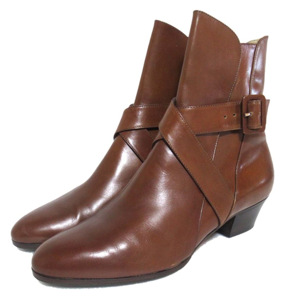 Salvatore Ferragamo サルヴァトーレフェラガモ ショートブーツ ジョッキーブーツ サイズ6C 約23.5cm ブラウン レディース 古着