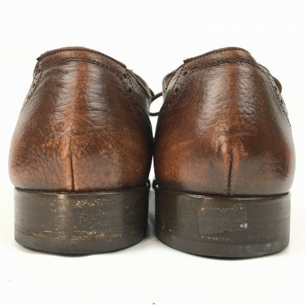 SALE>試着交換OK！フローシャイム　ロイヤルインペリアル　イタリア製　 パンチドキャップトゥ〈ブラウン/茶/BROWN〉size7.5D/25.0-25.5程度/メンズ/菅NO.WZC-230 #BUZZBERG