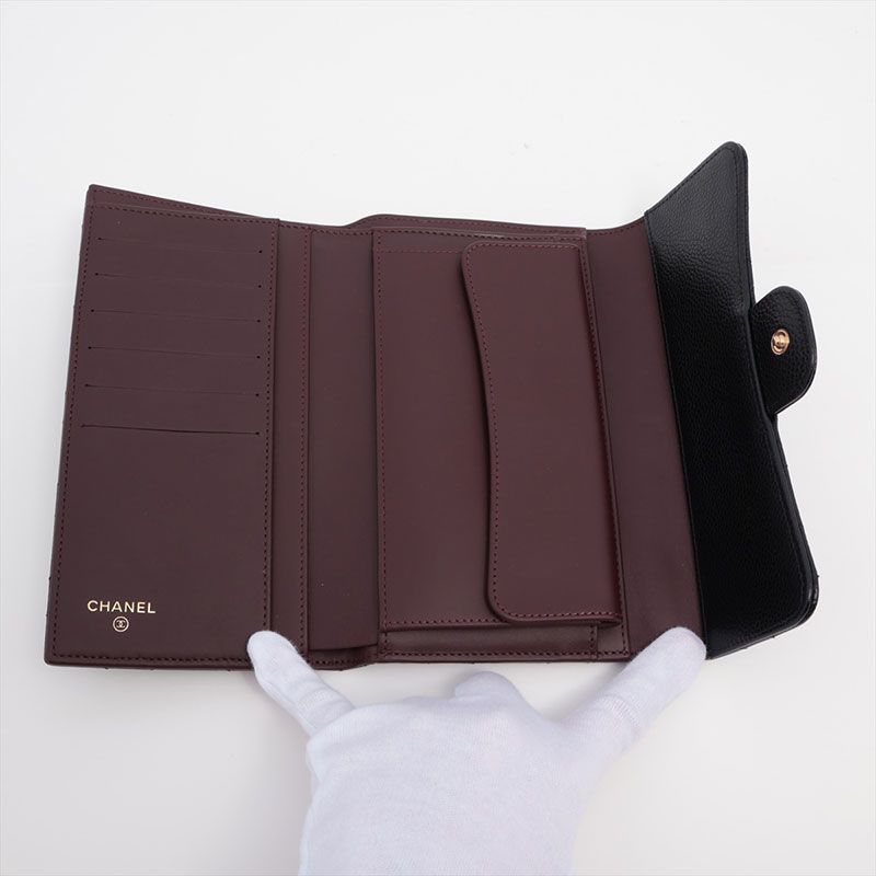 CHANEL シャネル 長財布 22番台 2015-2016 キャビアスキン マトラッセ  