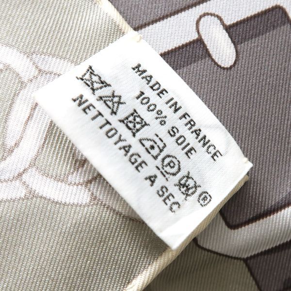 HERMES カレ90 GRAND MANEGE 大調教術 グレー スカーフ 003256S シルク