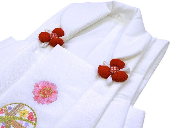 着物美人 送料込み 七五三 女の子 被布コート 被布単品 被布 3歳被布 3歳着物用 女の子被布 子供被布 七五三被布 被布着 被布白 子供 女児 キッズ 3歳-5歳 白 手毬 刺繍 m508150