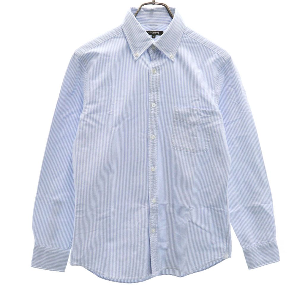 マッキントッシュ ロンドン 日本製 三陽商会 ストライプ 長袖 ボタンダウンシャツ 38 ブルー×ホワイト MACKINTOSH LONDON メンズ