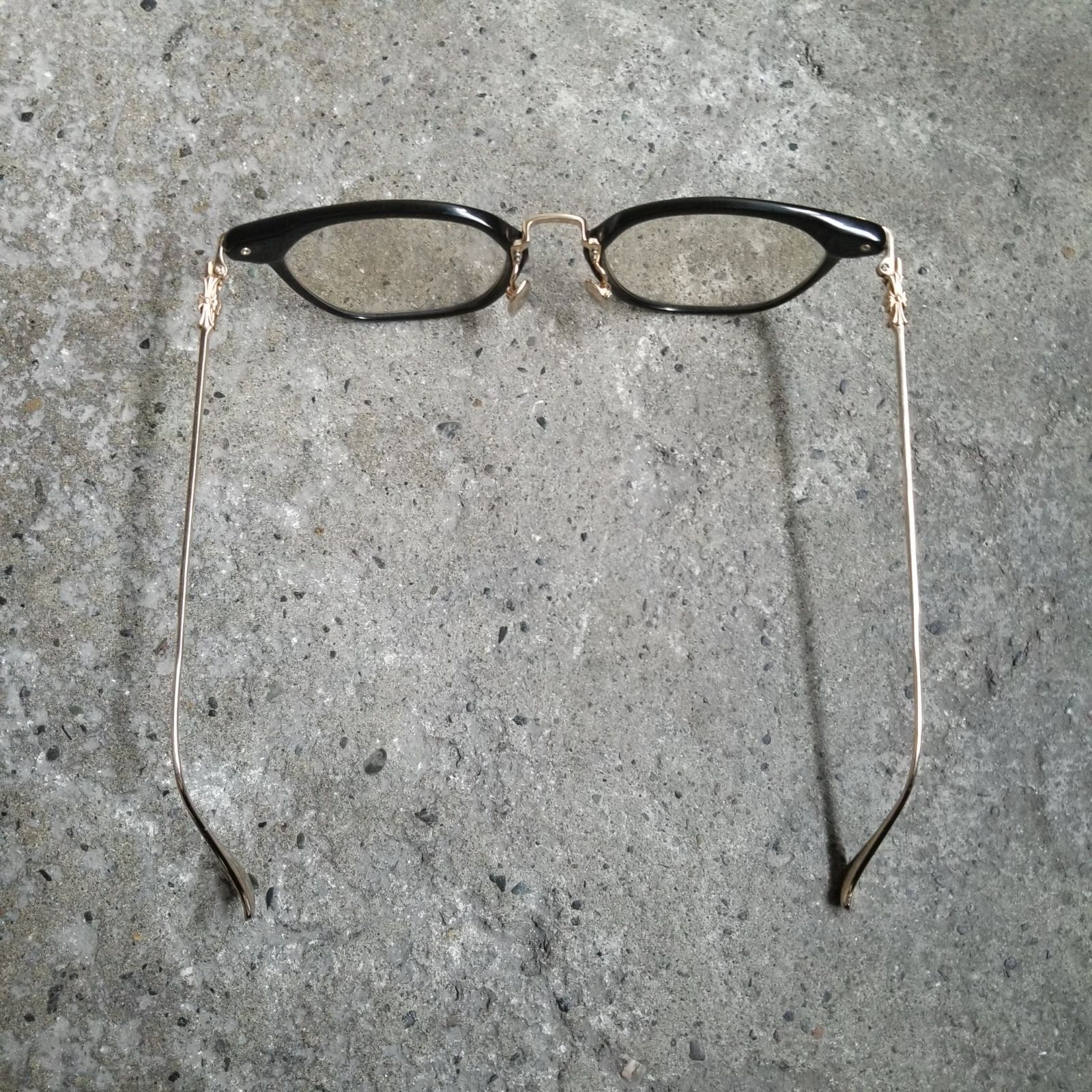 CHROME HEARTS SHAGASS クロムハーツ ブラック ゴールド 眼鏡 51□21 