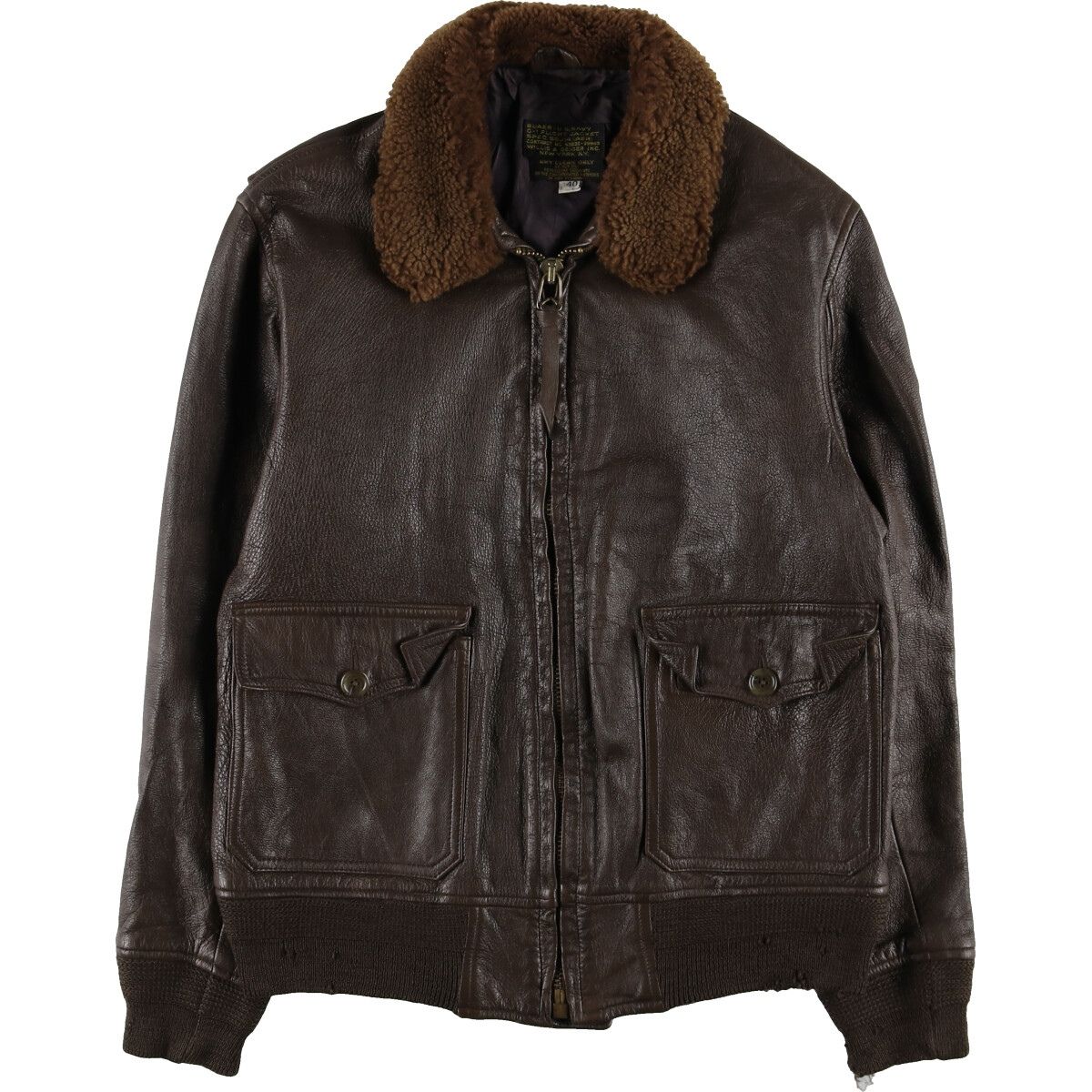 古着 ウイリスア ガイガー WILLIS GEIGER U.S.NAVY G-1 FLIGHT JACKET レザーフライトジャケット USA製 メンズL相当/evb007112