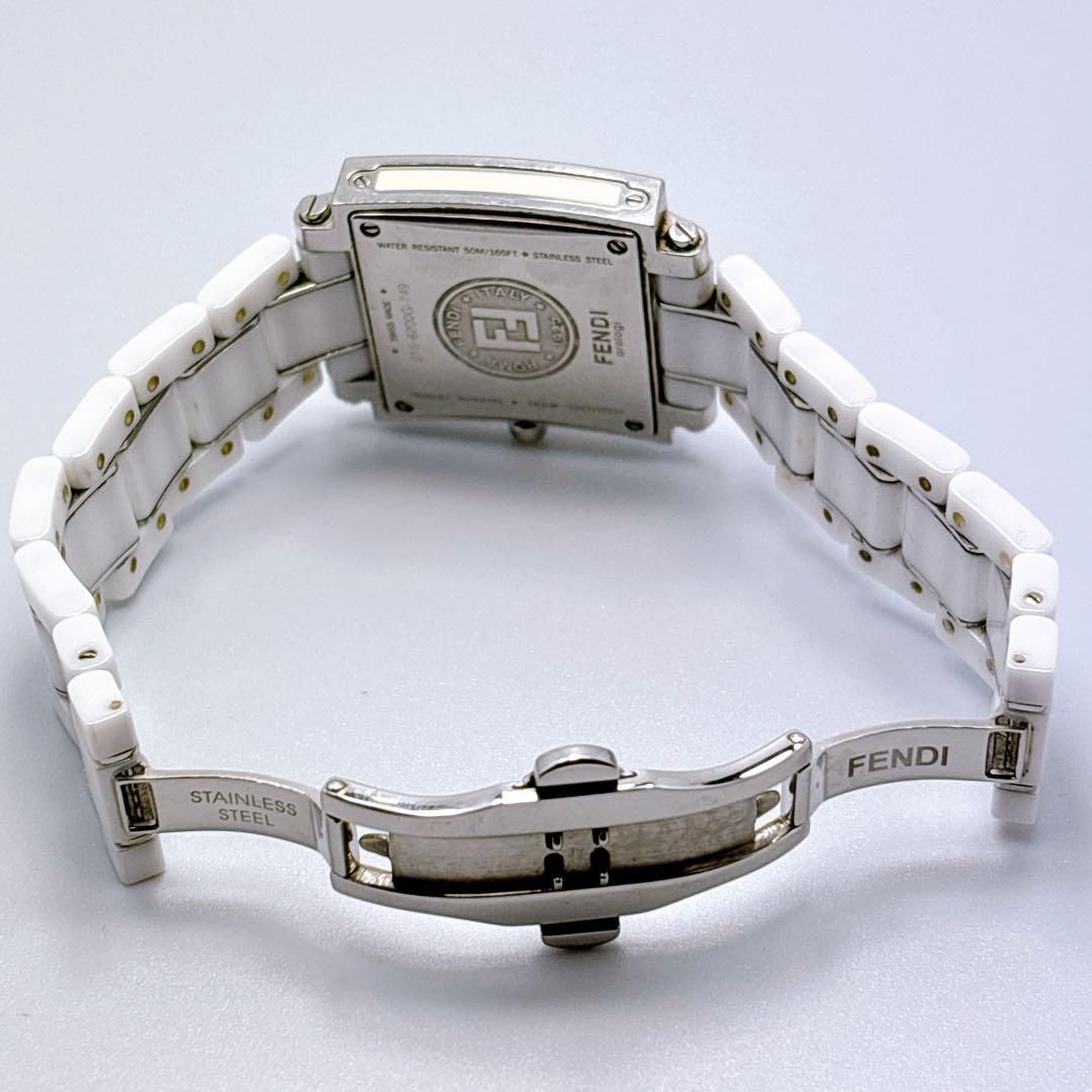 250フェンディ クアドロ 6200G デイト セラミック スクエア 腕時計  
