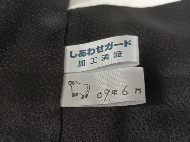 平和屋着物○訪問着 刺繍 草花文 暈し染め 黒地 正絹 逸品 AAAT0550zg