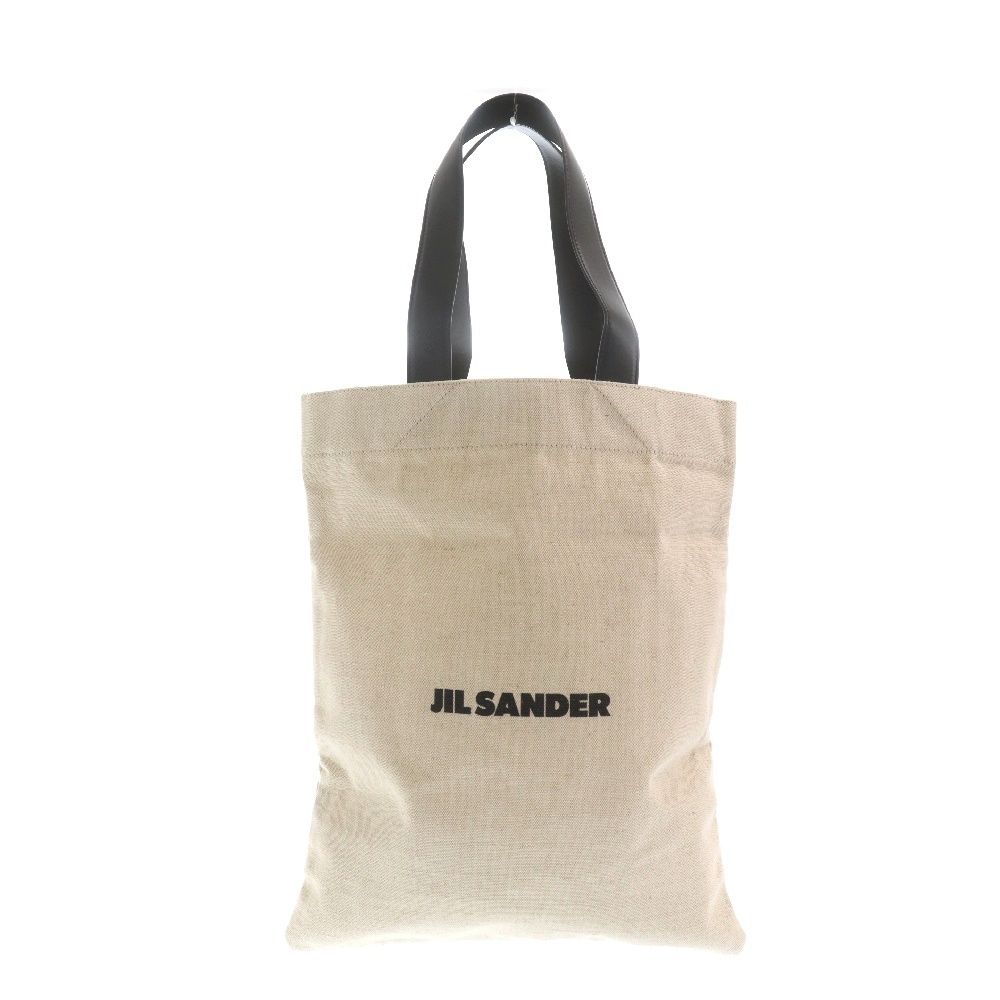 JIL SANDER (ジルサンダー) BOOK GRANDE TOTE ロゴ キャンバス トートバッグ ベージュ J07WC0021 P4917