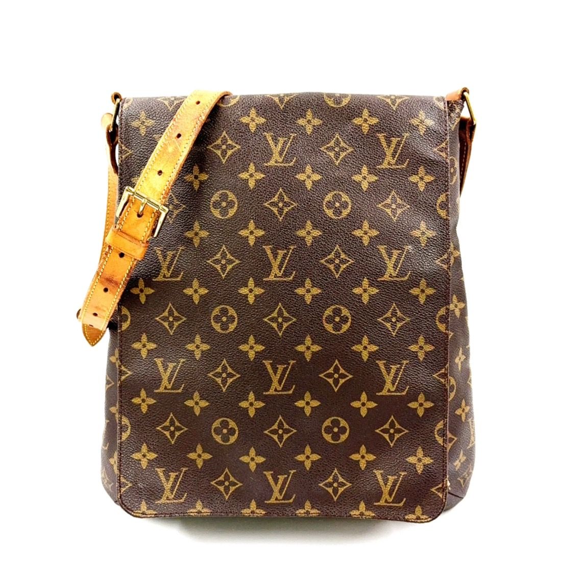 LOUIS VUITTON ミュゼット モノグラム モノグラム レザー×PVC ブラウン 