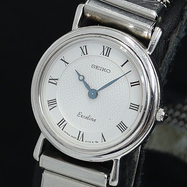 1円 稼働 良品 セイコー QZ 2N20-0080 エクセリーヌ ラウンド 白文字盤 レディース腕時計 XYZ 2000000◇ 稼働 良品 セイコー エクセリーヌ 2N20-0080 QZ シルバー文字盤