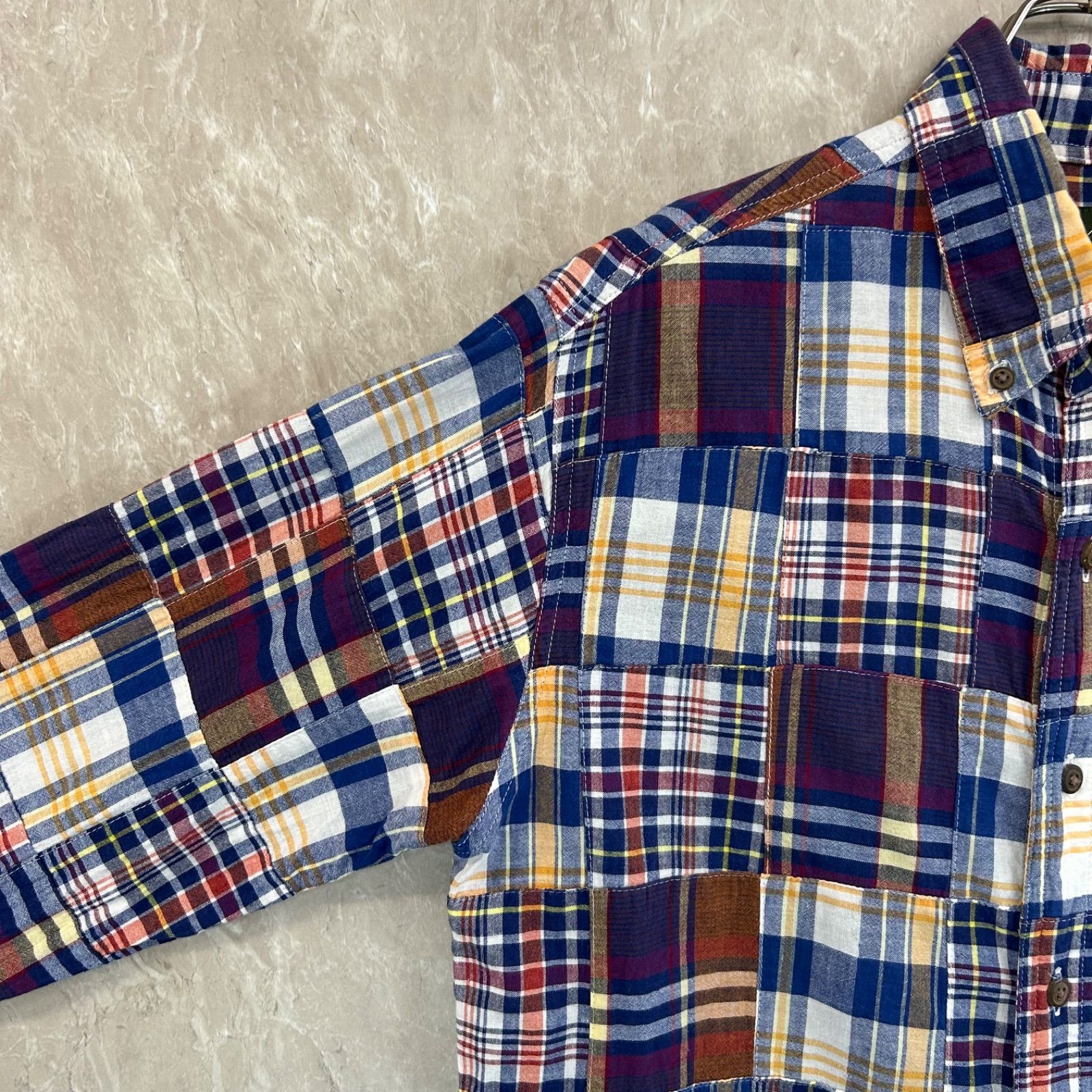 Eddie Bauer エディバウアー チェック ブルー 青 S 長袖シャツ