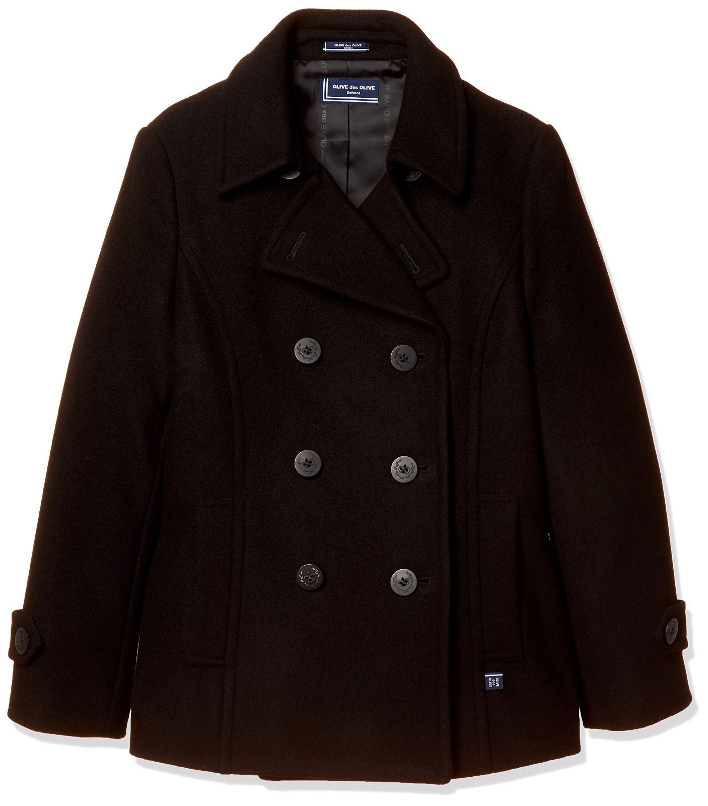 Size M_Color ブラック オリーブデオリーブスクール 台襟付Pコート JC739 レディース 黒 日本 M 日本サイズM相当