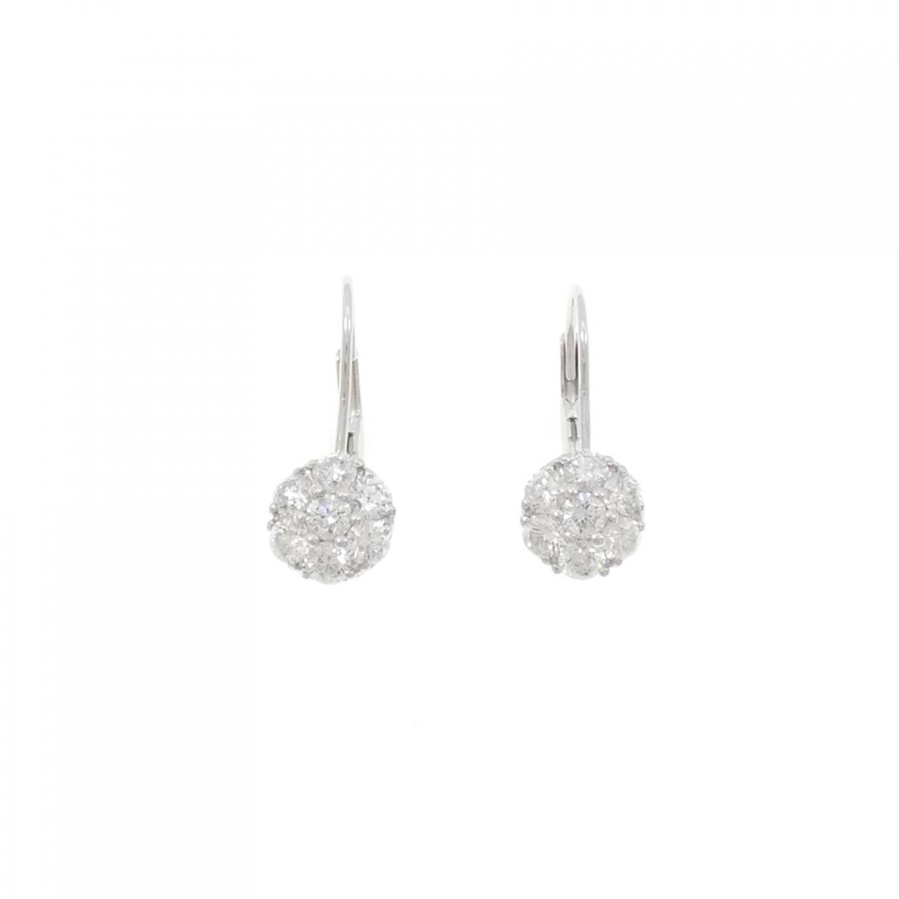 K18WG/WGK14 ダイヤモンド ピアス 1.00CT - メルカリ