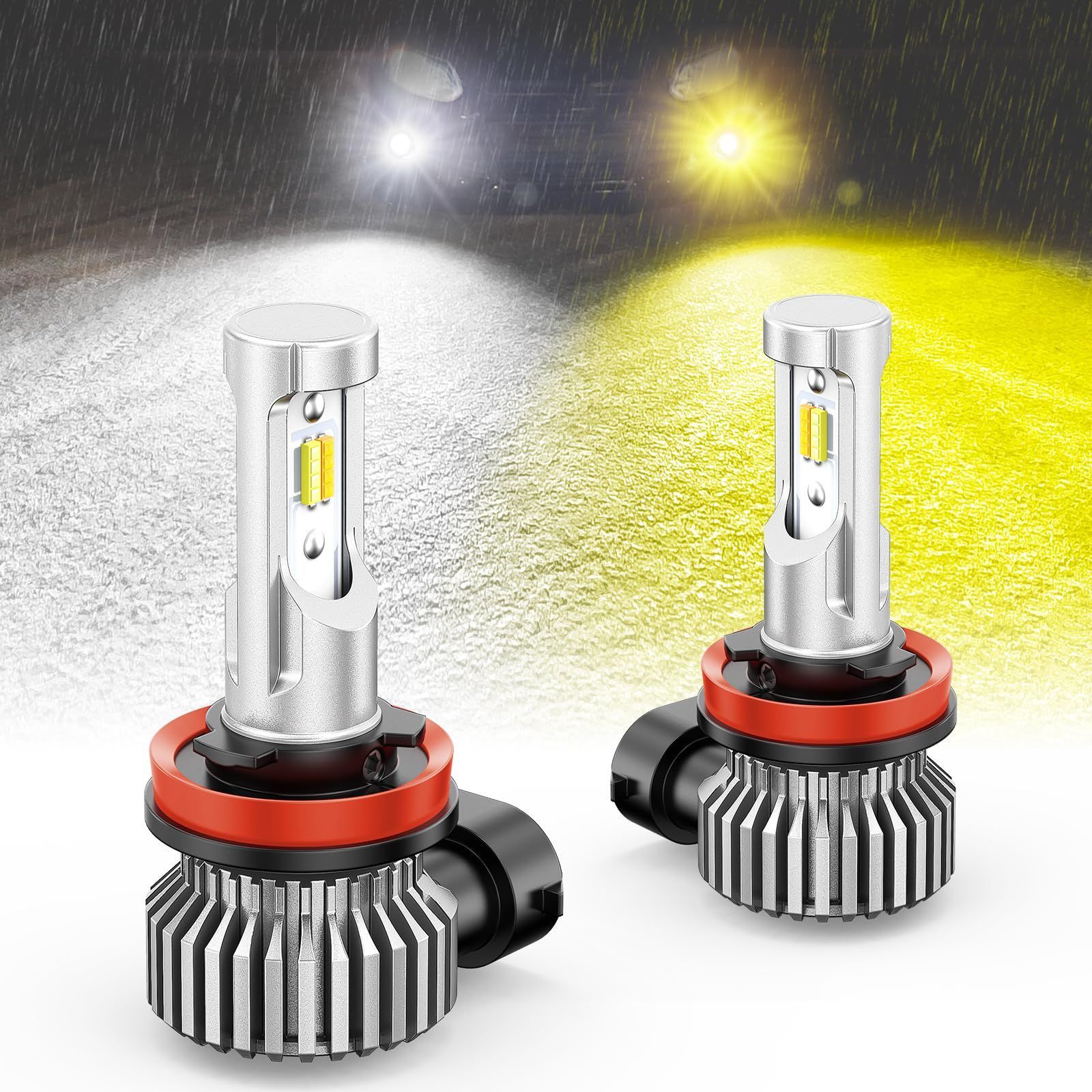 キャンセラー内蔵 無極性 IP68防水 イエロー/ホワイト 信頼性テスト バルブ ledフォグライト CSP1860チップ 2色切り替え 自動補正」 50W メモリー機能 0%空洞率 12v 15000LM 超爆光 車検対応 フォグ「2
