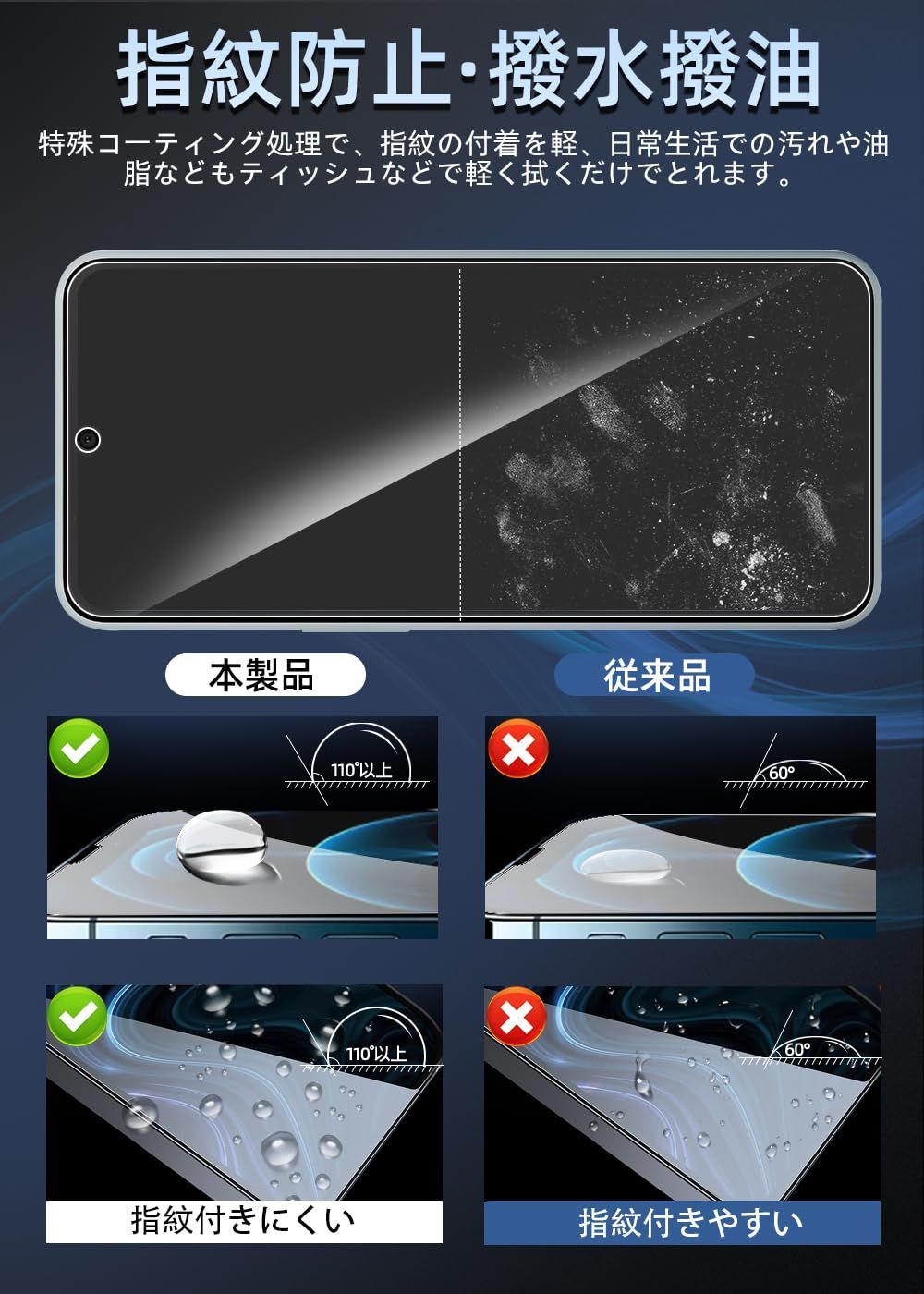 人気商品】For ZXZone Aquos Wish4 用 ガラスフィルム（2枚入り）＋