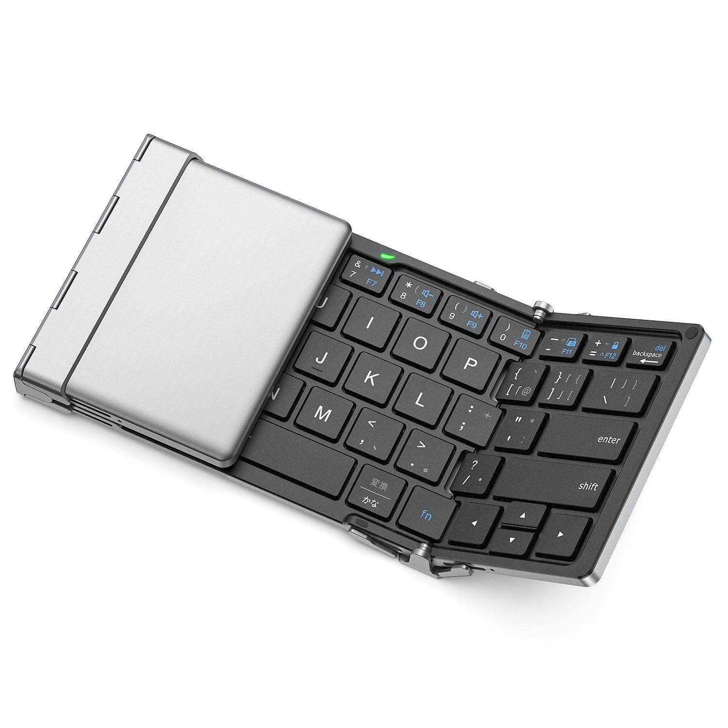 【数量限定】軽量 薄型 Type-C充電式 ポータブル キーボード キーボード 無線 用 iOS/Android/Windows ipad/iphone マルチペアリング に対応 ワイヤレス （シルバー） 折りたたみ式 Bluetooth IC-BK03 iC
