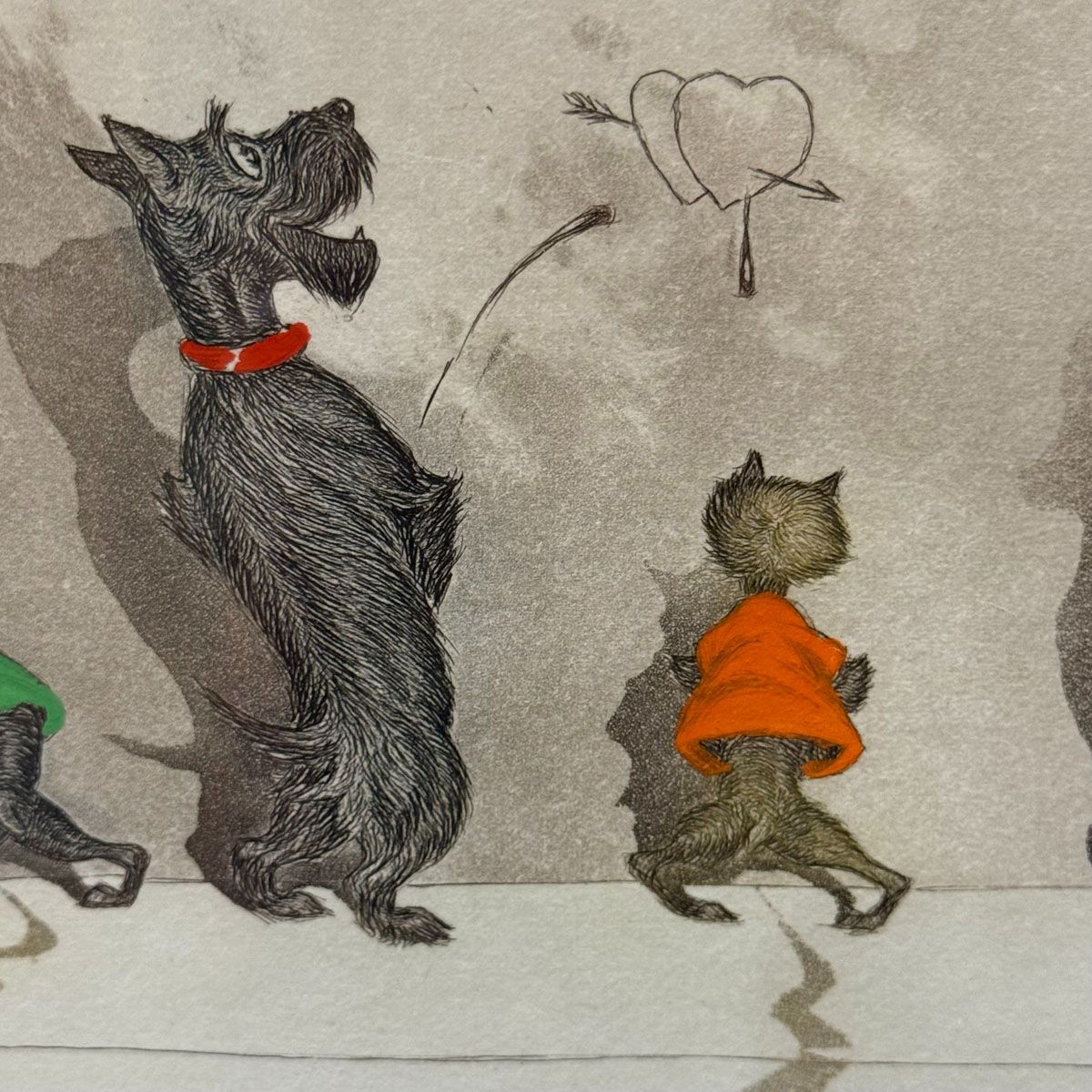 ◇ボリス オクライン◇銅版画 『犬のおしっこ』 dirty dogs of paris