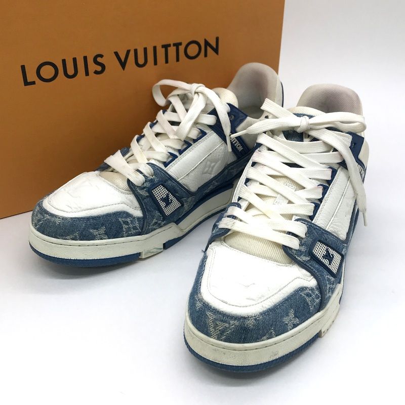 LOUIS VUITTON スニーカー LVトレイナーライン デニムモノグラム ローカット シューズ ロゴ カジュアル 26cm ルイヴィトン 靴 B12842