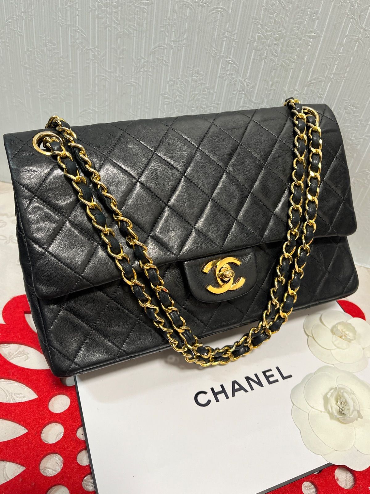 極上美品 シャネル CHANEL マトラッセ ダブルフラップ ダブルチェーン55 極上美品 シャネル CHANEL マトラッセ ダブルフラップ ダブル