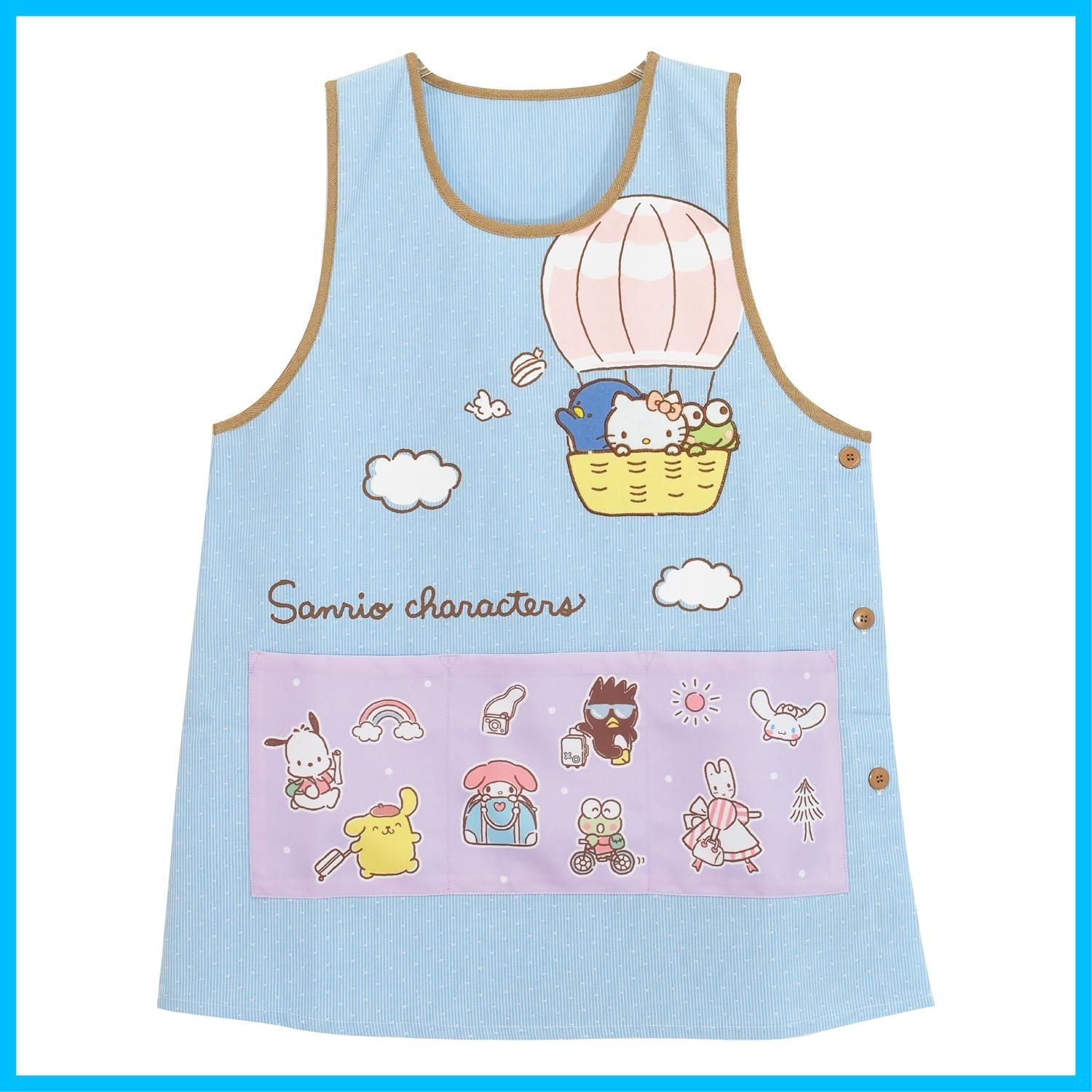 数量 レディース 45340 サイドボタン アップリケ 保育士 キャラクター エプロン サンリオキャラクターズ ニシキ