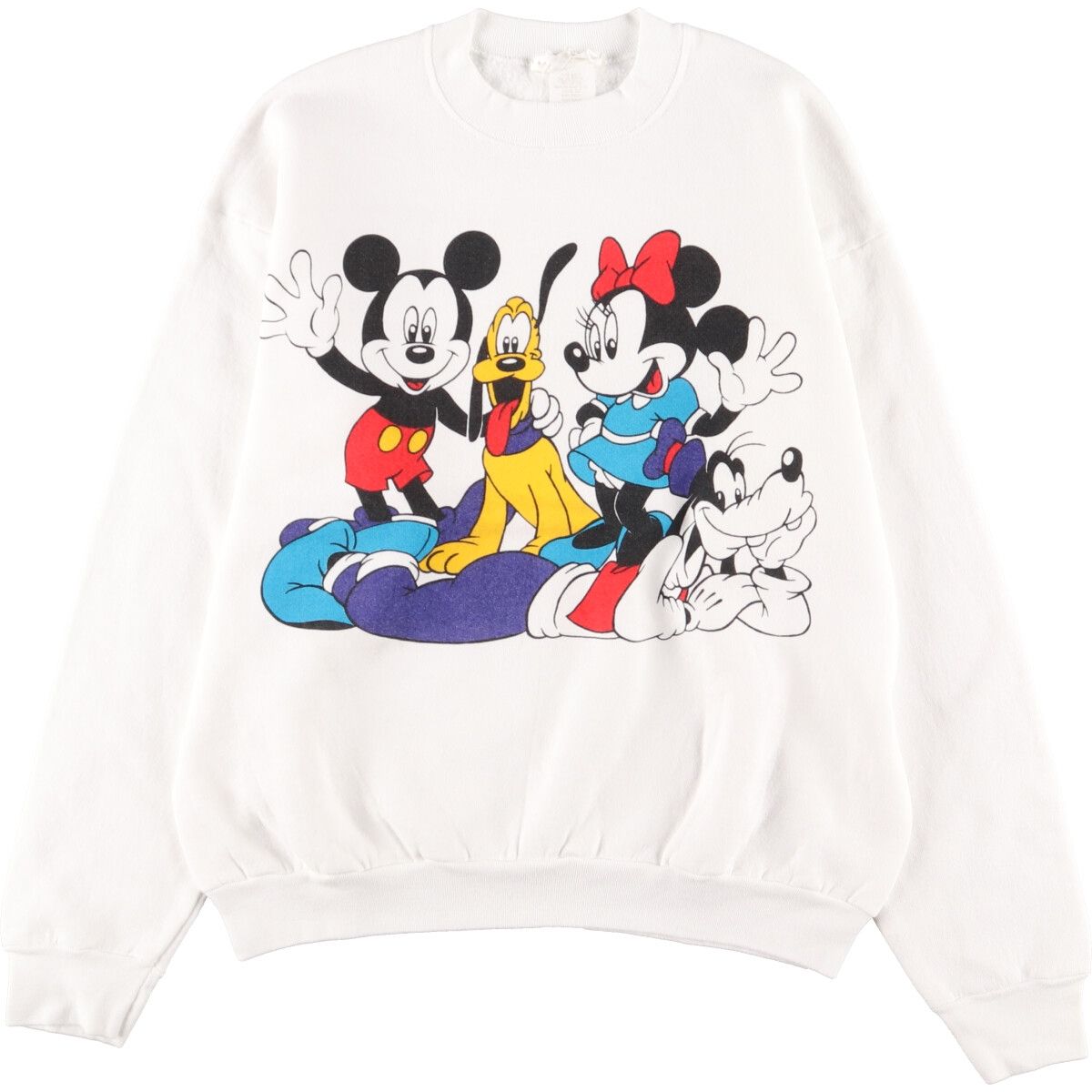 セール，限定セール 古着 ~90年代 MICKEY MOUSE u0026 MINNIE MOUSE ミッキーマウスu0026 ミニーマウス プルート グーフィー キャラクタースウェットシャツ/eaa360383 トレーナー・スウェット