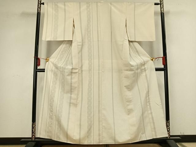 平和屋着物 本塩沢 単衣 七宝間道 正絹 AABB2230fy