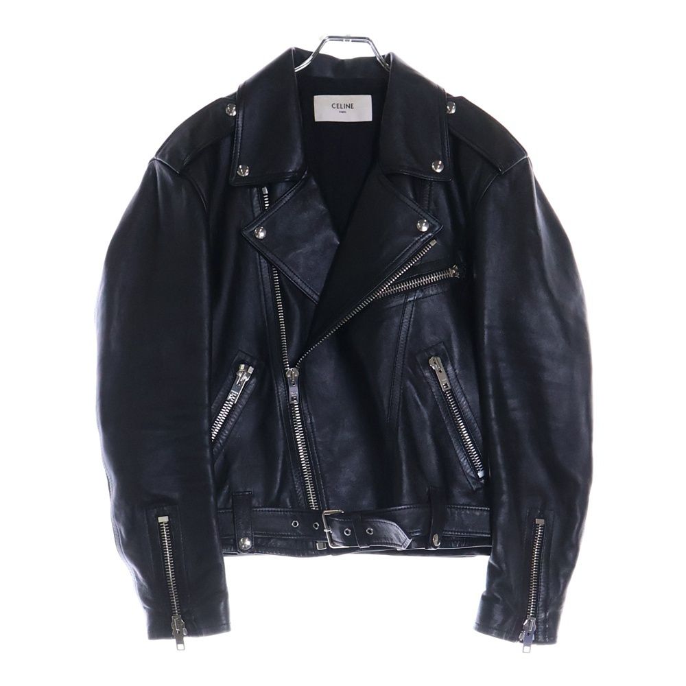 【新品未使用】　 86万　CELINE ダブルライダースレザージャケット CELINE セリーヌ バイカージャケット ダブルレザーライダース