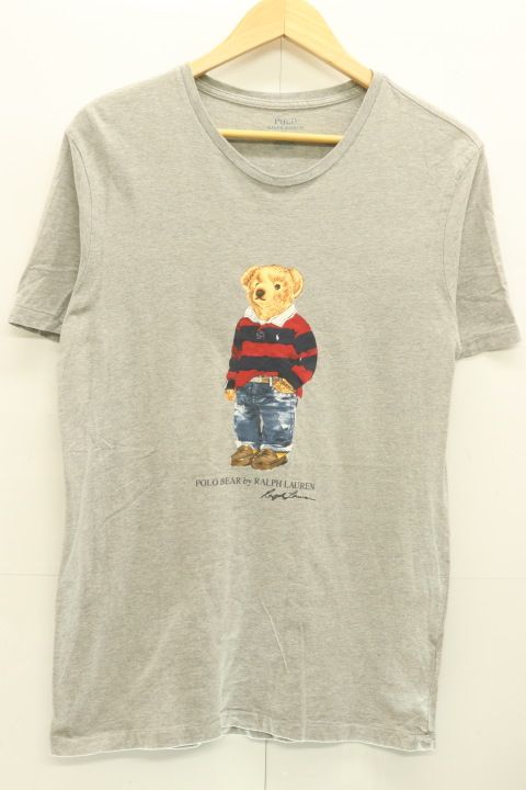 【中古】 POLO RALPH LAUREN メンズTシャツ M polo bear tee  POLO RALPH LAUREN  M  グレー 灰  プリント