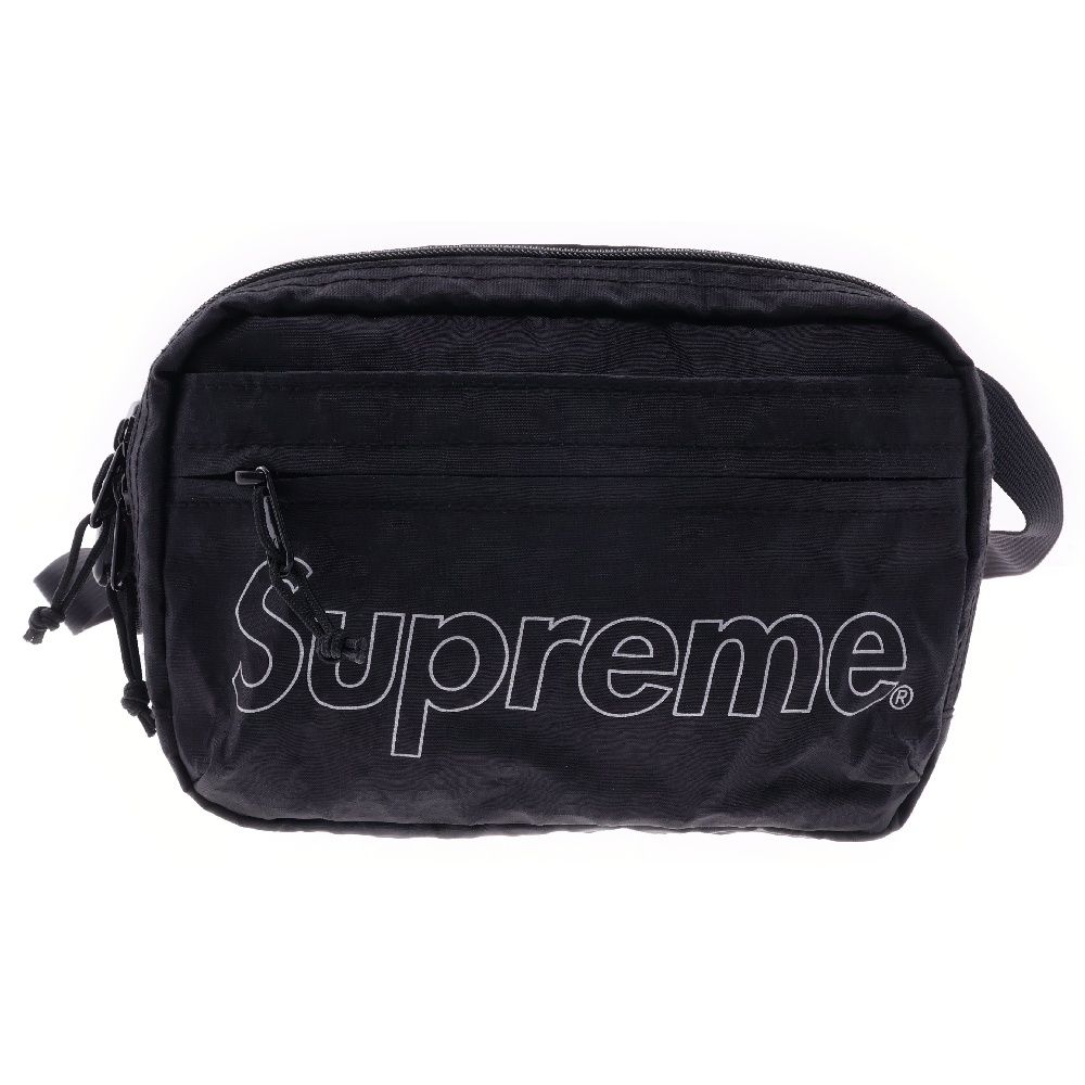 SUPREME (シュプリーム) 19SS Shoulder Bag ロゴ総柄 ナイロン ショルダーバッグ ブラック