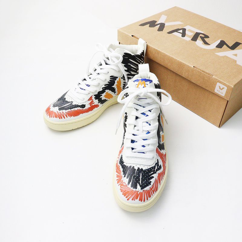 新品未使用 マルニ × ヴェジャ MARNI × VEJA ハイカットスニーカー 26cm/マルチカラー ブラック系 レザー  コラボ【2400014047172】 - メルカリ