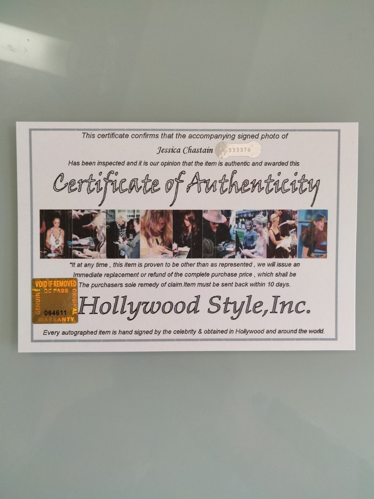 セール中…ジェシカ・チャスティン直筆サイン入り2Lサイズ写真… ジェシカ・チャステイン直筆サイン入り2Lサイズ写真…Jessica Chastain