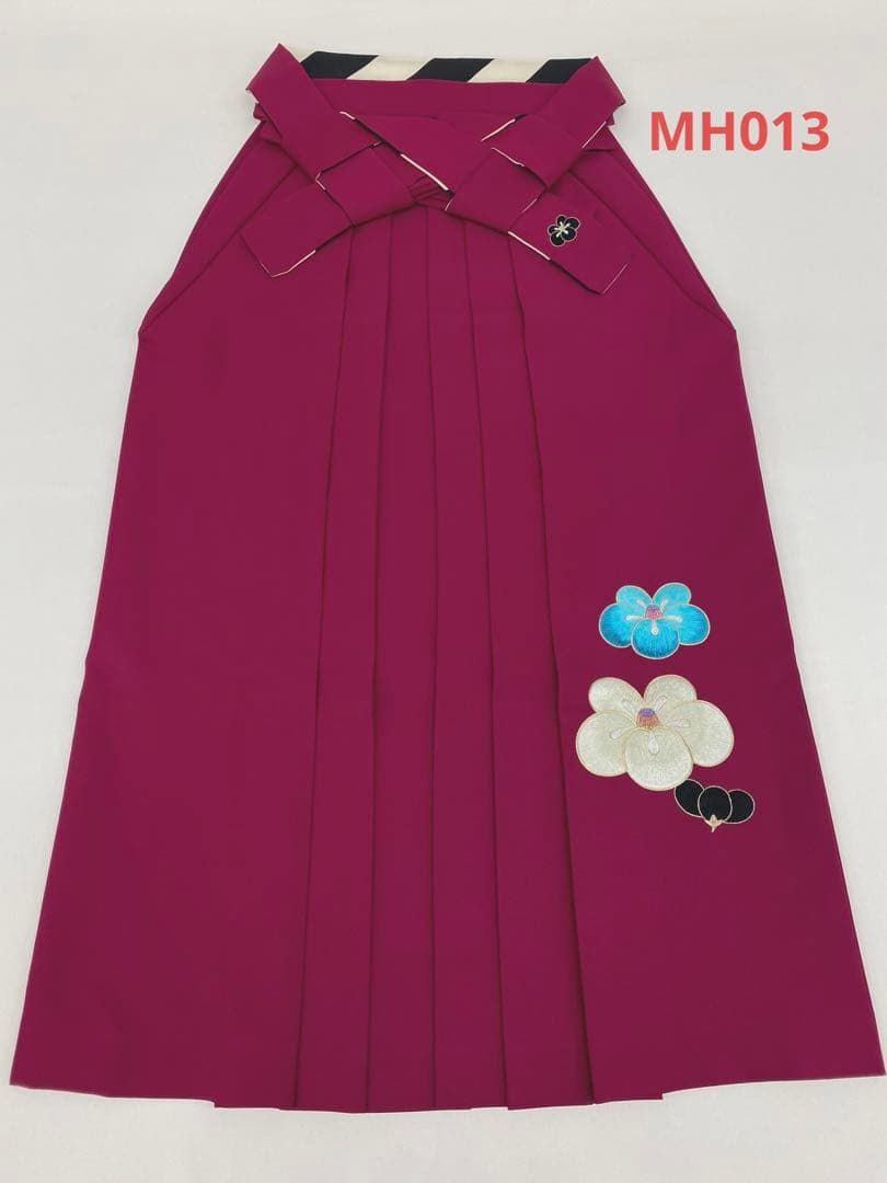 ブランド袴 紅一点 刺繍 椿 クラレット色 ポリエステル 紐下91cm