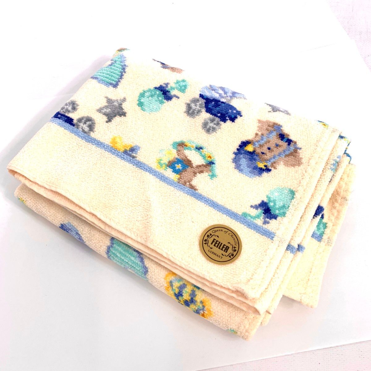 未使用品 FEILER フェイラー プティバス おくるみ     ベージュ ベビーシャワーブルー コットン キッズ タオル 贈答品 引き出物 ギフト　240001117191