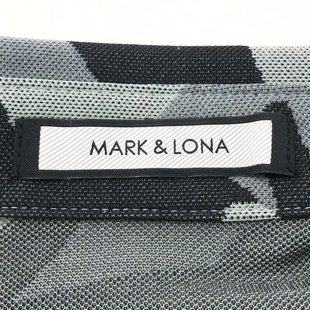 マークアンドロナ ポロシャツ メンズ 白 黒 グレー スカル 48サイズ