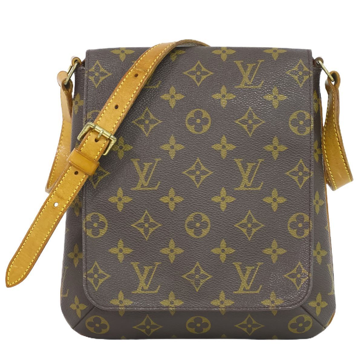 本物 ルイヴィトン LOUIS VUITTON LV ミュゼット サルサショート モノグラム ショルダーバッグ ジェンダーレス ジェンダーフリー  ブラウン M51258 Musette ビトン バッグ 中古