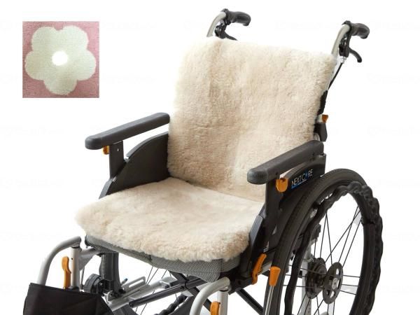 2営業日で発送 車椅子ムートンシート KIS-4080 モカフラワー