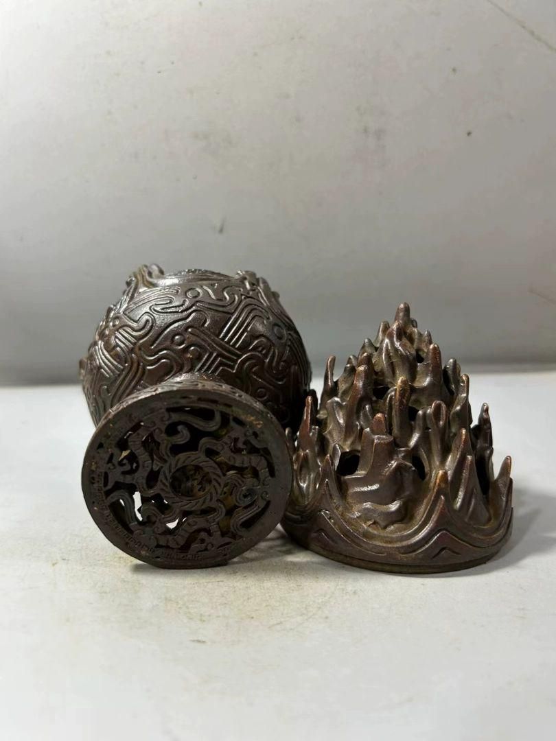 銅 細工 博山炉 禅意香炉 茶室香炉 装飾品 工芸品 置物 - メルカリ