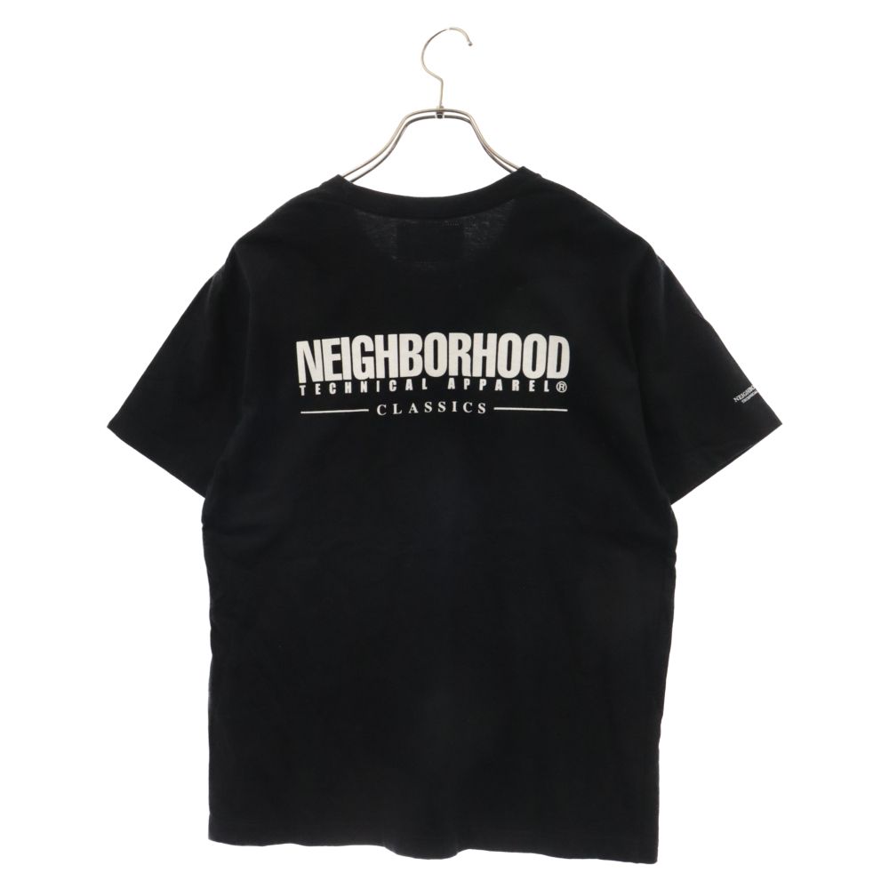 NEIGHBORHOOD (ネイバーフッド) ロゴ プリント クルーネック 半袖カットソー Tシャツ ブラック
