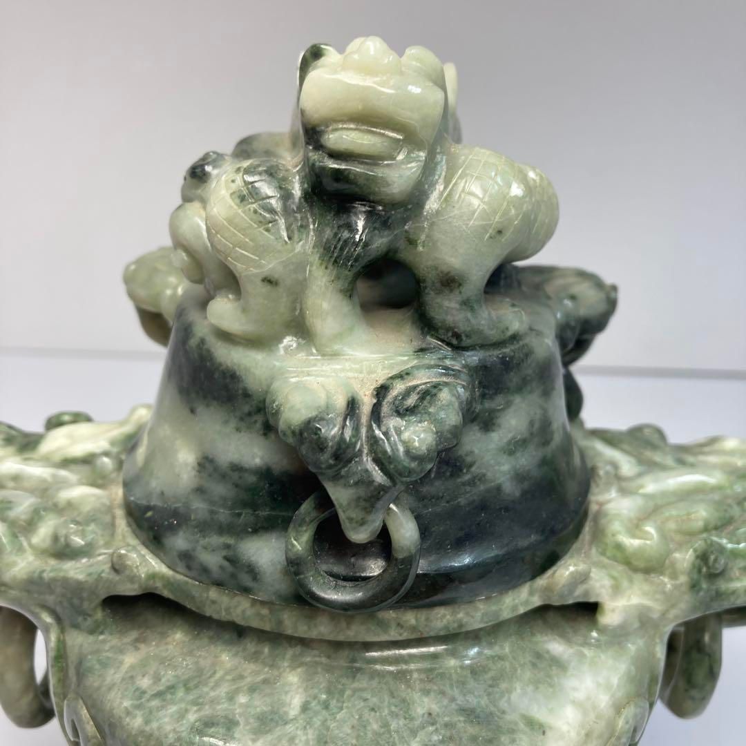 翡翠　特大獅子香炉　2677g/高さ21㎝　東Y6-0311①タニチ 翡翠 特大獅子香炉 2677g/高さ21㎝ 東Y6-0311①タニチ - メルカリ