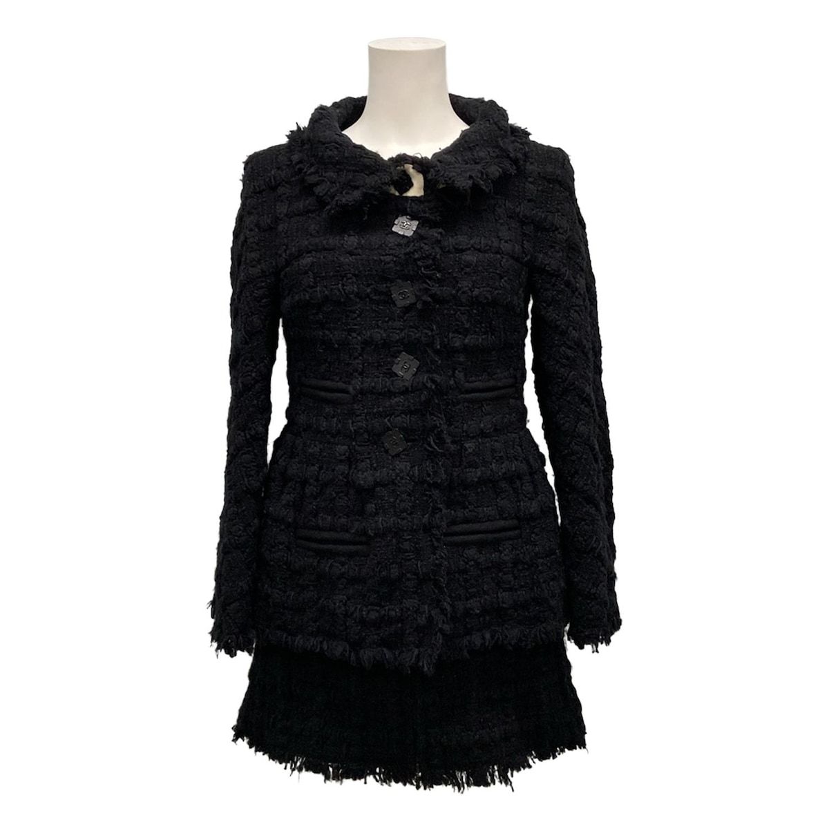 CHANEL シャネル スカートスーツ レディース - P42299|P42300 黒 ツイード|2011年 ウール