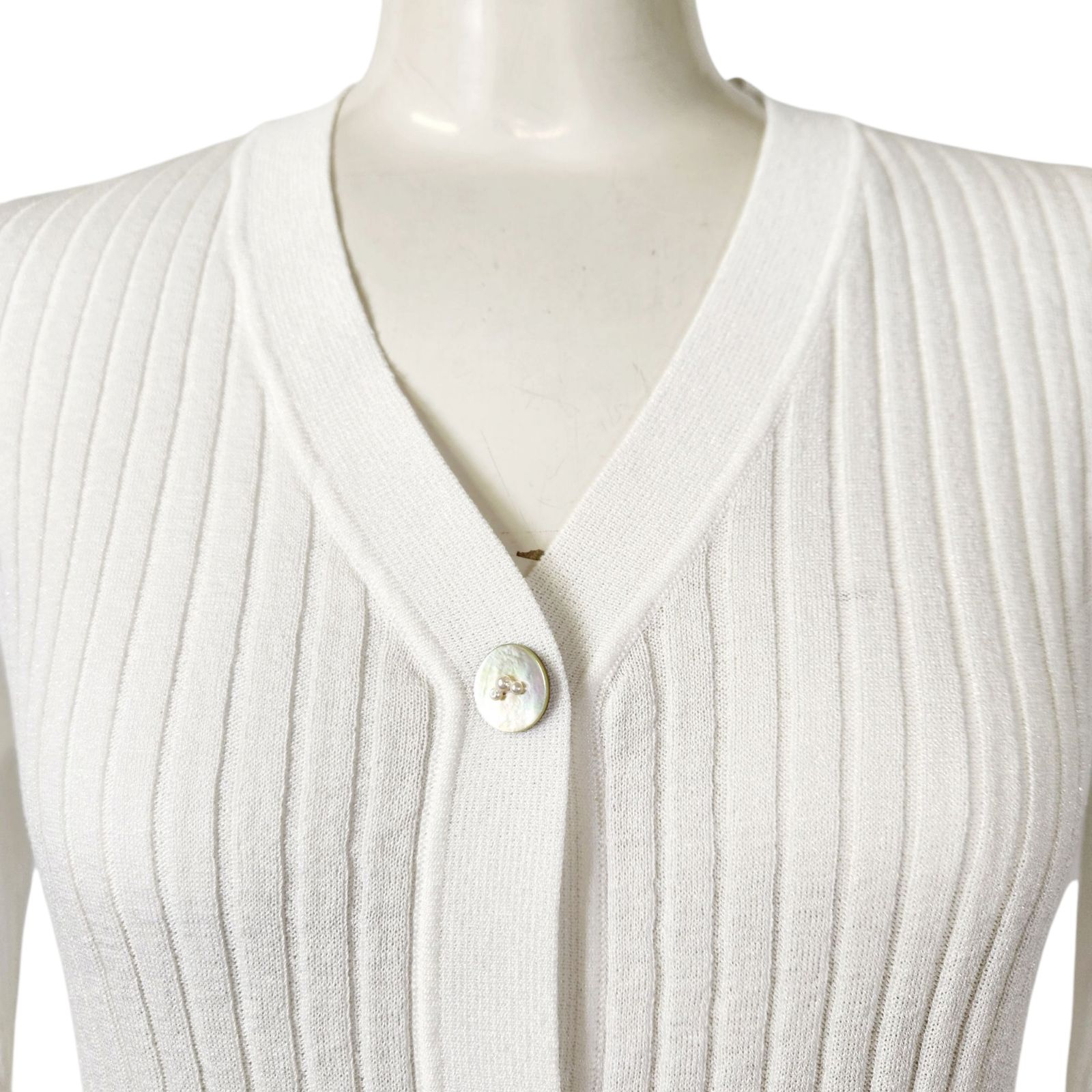 スーパービューティー カーディガン ラメ入り ワイドリブニット