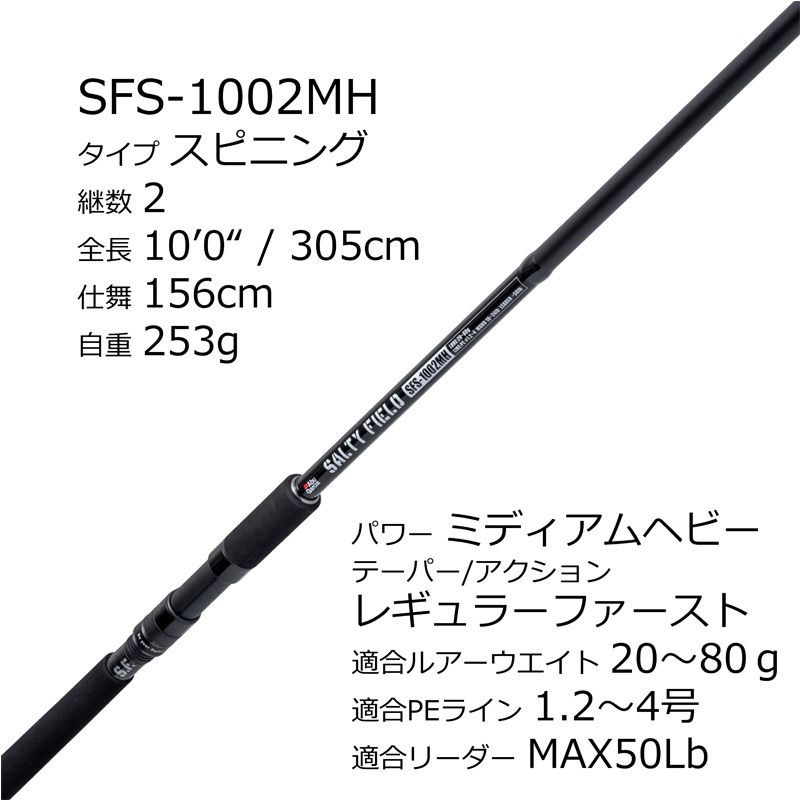 アブガルシア Abu Garcia ソルティーフィールド SFS-1002 MH スピニング 2ピース