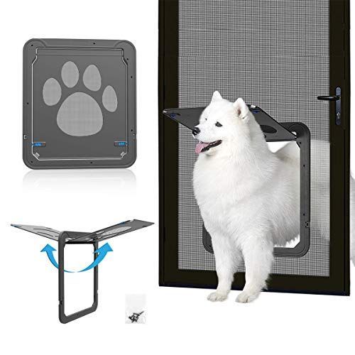 31 X 36 cm Namsan ペットドア 出入り口 31 X 36 cm 犬用網戸用引き戸 磁気自動閉鎖 犬猫用ドア ロック 網戸 ドア 猫