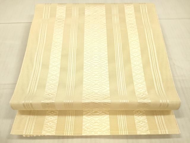 平和屋着物＊夏物　本場筑前博多織　八寸名古屋帯　紗献上　蜂蜜色　正絹　逸品　DAAX8624cm 平和屋着物＊夏物 本場筑前博多織 八寸名古屋帯 紗献上 蜂蜜色