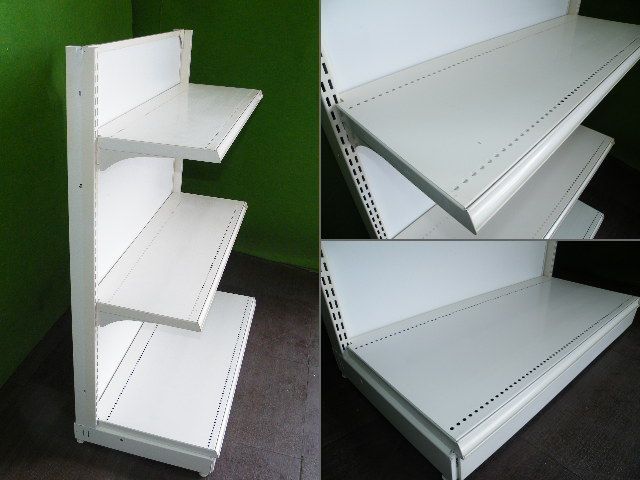 中日製 H120cm×W90cm×D36cm 単体片面２段エンド什器 背面ボードタイプ■陳列棚・システム什器■S-628 中日製 H120cm×W90cm×D36cm 単体片面2段エンド什器 背面ボードタイプ