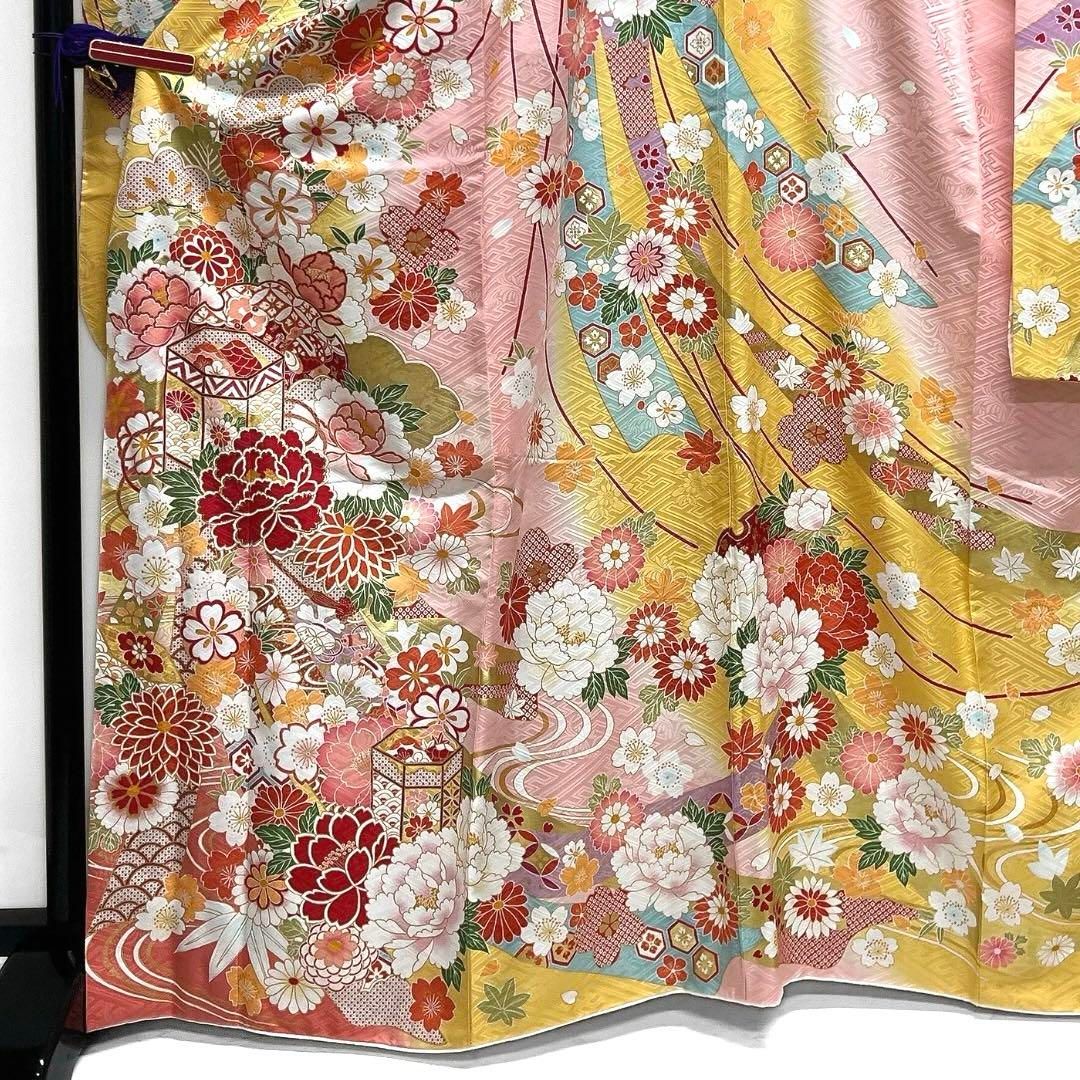 振袖　刺繍　金彩　貝桶　牡丹　熨斗　菊　牡丹　流水　成人式　着物　101b d 振袖 刺繍 金彩 貝桶 牡丹 熨斗 菊 牡丹 流水 成人式 着物 101b