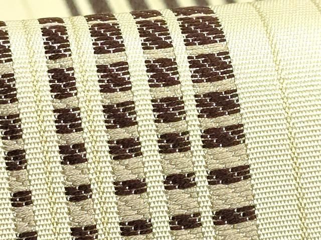 平和屋着物■極上　本場筑前博多織　八寸名古屋帯　弥三右衛門間道　福絖織物　証紙付き　博多金ラベル　逸品　DZAA8971kh5 平和屋着物□極上 本場筑前博多織 八寸名古屋帯 弥三右衛門間道 福絖