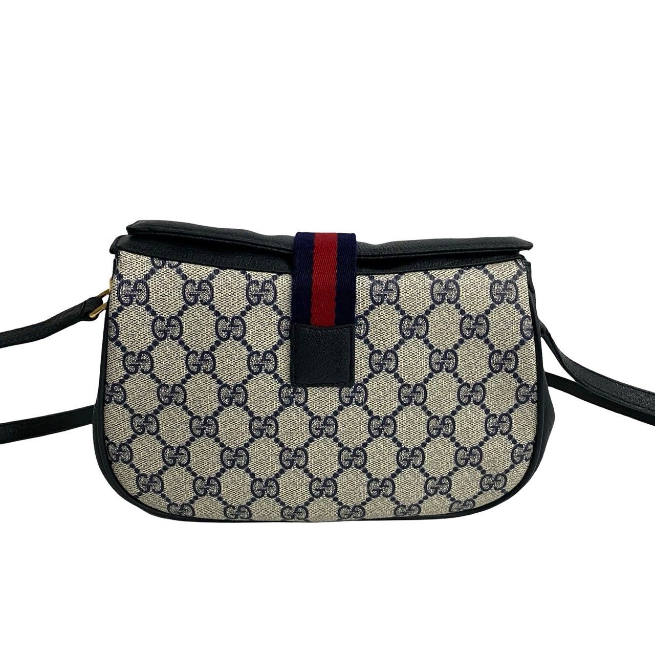 美品 極上！gucci シェリーライン ショルダーバッグ ポシェット ネイビー 極 美品 GUCCI グッチ オールドグッチ ヴィンテージ シェリー