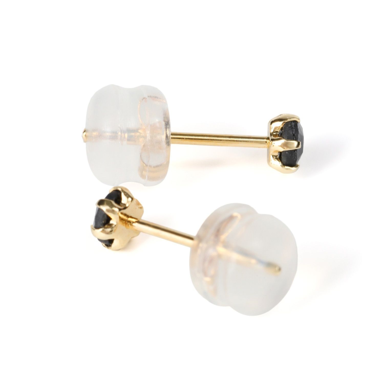18金 ピアス ブラックダイヤモンド 3mm 0.18ct 両耳 レディース メンズ 